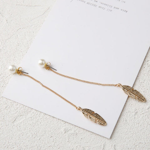 Free Leaf Long Earrings
