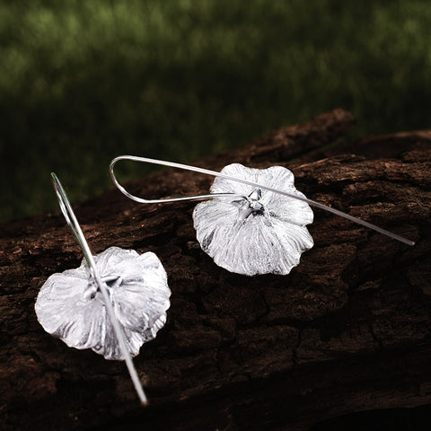 l 925 Sterling Silver Flower Earrings