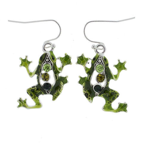 Jewelry Set - Green Frog Necklace And Earrings Set