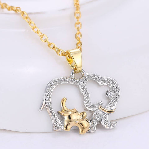 Necklace - Mom And Baby Elephant Necklace