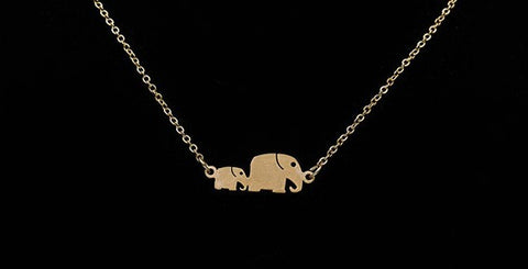 Necklace - Mom Baby Elephant Necklace