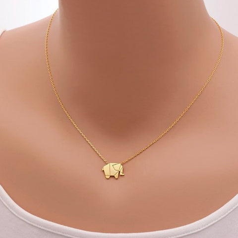 Necklace - Origami Elephant Necklace