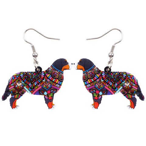 Bernese Mountain Dog Acrylic Earrings