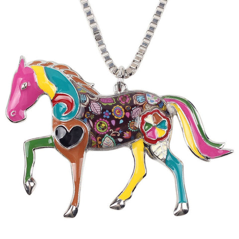 Multicolor Horse Necklace