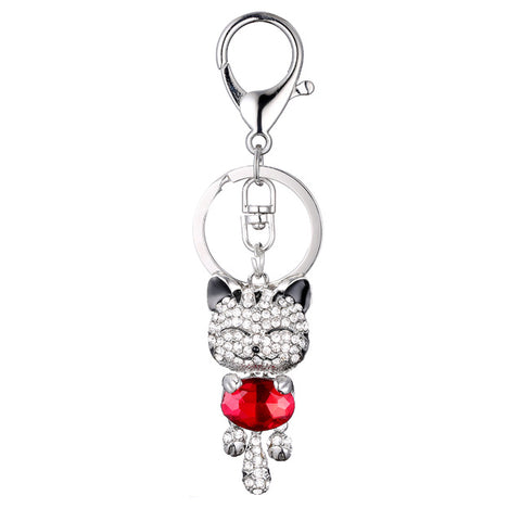 Crystal Cat Keychain