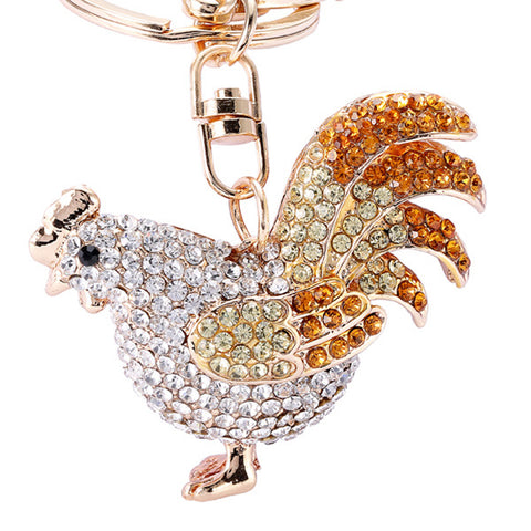 Crystal Chicken Keychain