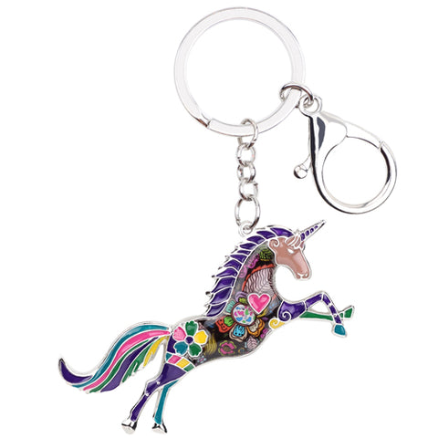 Multicolor Unicorn Keychain