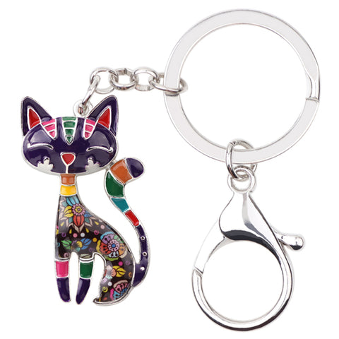 Multicolor Cat Keychain