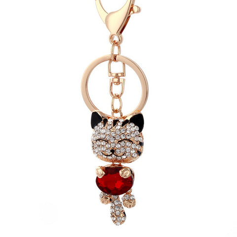 Crystal Cat Keychain