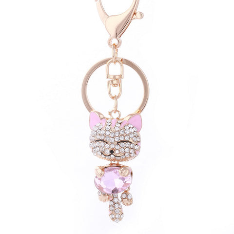 Crystal Cat Keychain