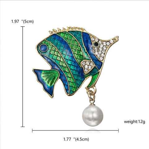 Green Fish Brooch