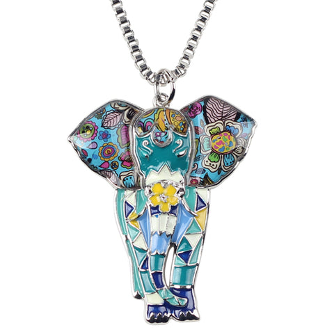 Multicolor Big Elephant Necklace