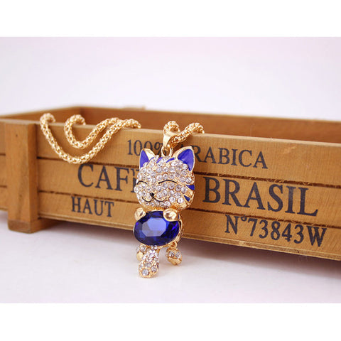 Crystal Cat Necklace