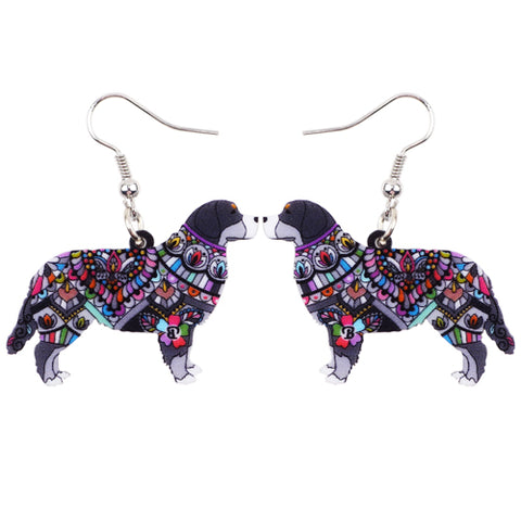 Bernese Mountain Dog Acrylic Earrings
