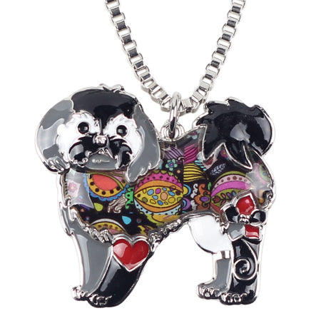 Maltese Yorkie Shih Tzu Multicolor Necklace