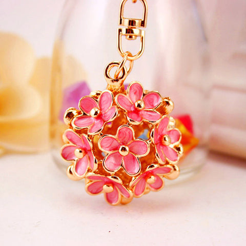 Crystal Flower Keychain