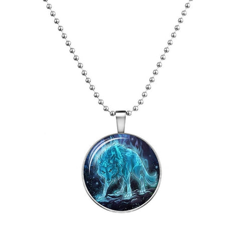 Glow in the Dark Wolf Necklace