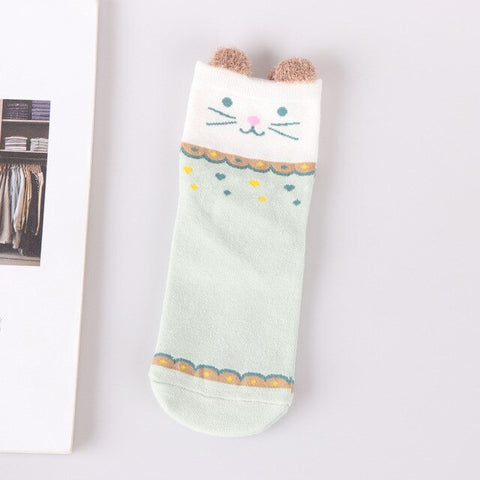 Happy Green Animal Socks