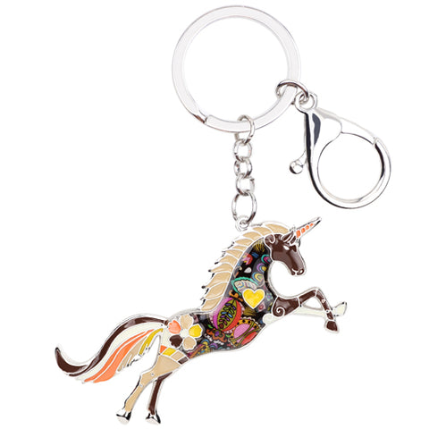 Multicolor Unicorn Keychain