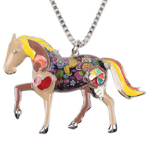 Multicolor Horse Necklace