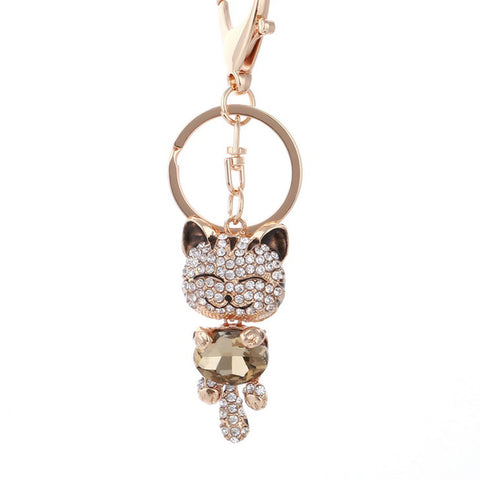 Crystal Cat Keychain