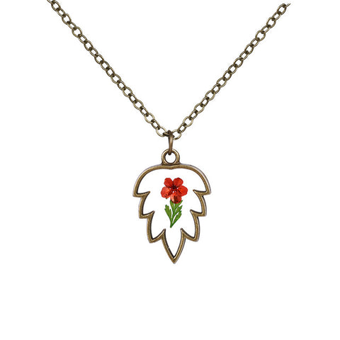 Leaf Shaped Flower Necklace