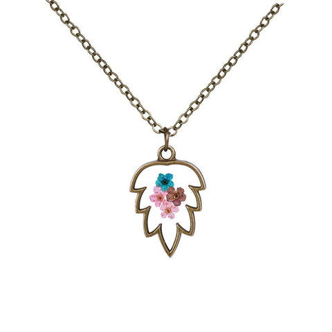 Leaf Shaped Flower Necklace