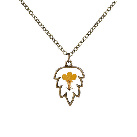 Leaf Shaped Flower Necklace