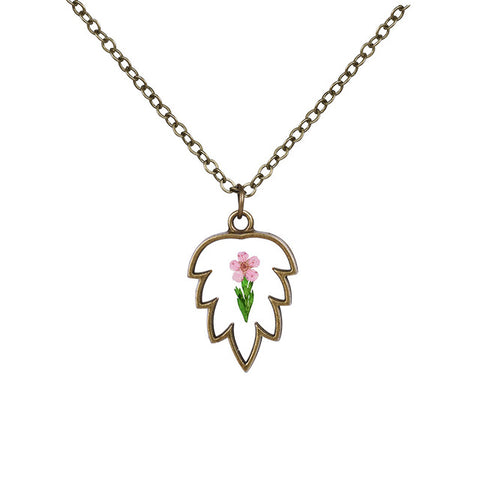 Leaf Shaped Flower Necklace