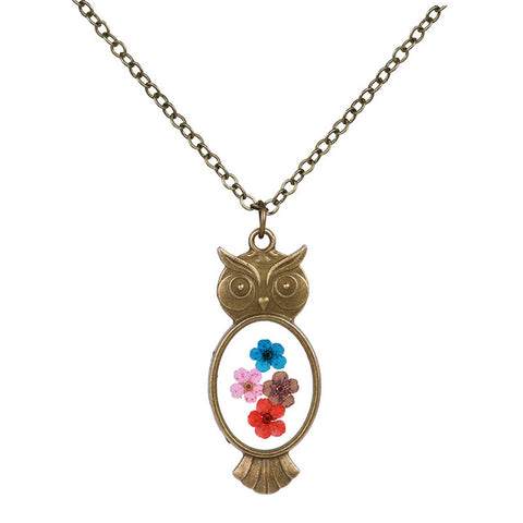 Owl Shaped Flower Necklace