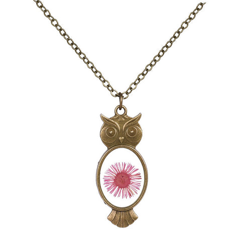 Owl Shaped Flower Necklace