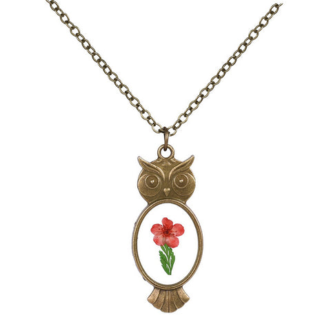 Owl Shaped Flower Necklace