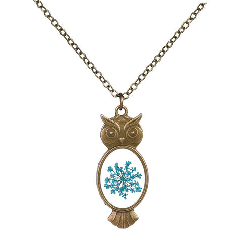 Owl Shaped Flower Necklace