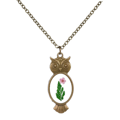 Owl Shaped Flower Necklace