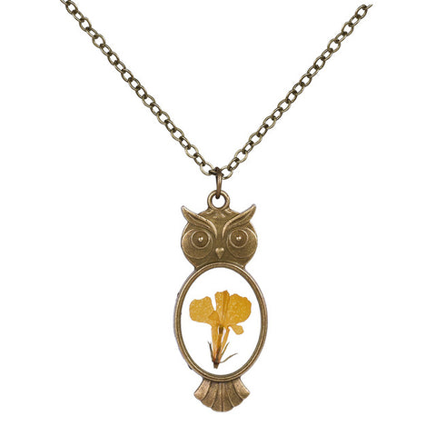 Owl Shaped Flower Necklace