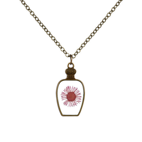 Bottle Shaped Big Flower Necklace
