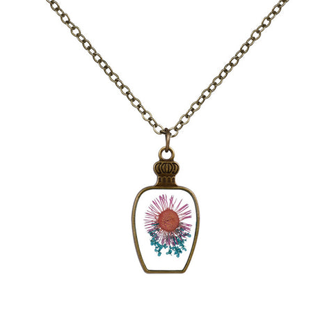 Bottle Shaped Big Flower Necklace
