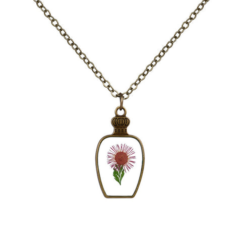 Bottle Shaped Big Flower Necklace