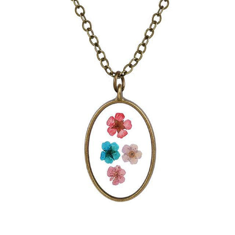 Oval Shaped Flower Necklace
