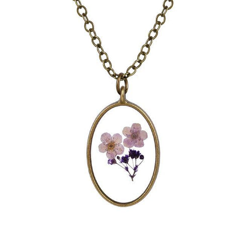 Oval Shaped Flower Necklace