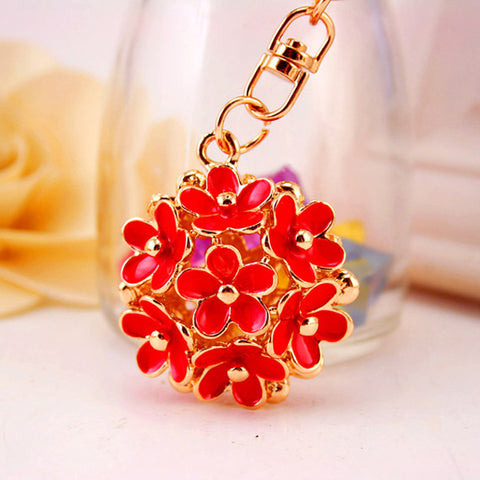 Crystal Flower Keychain