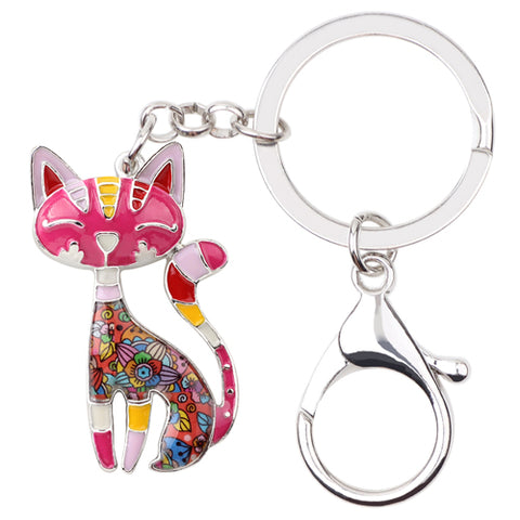 Multicolor Cat Keychain