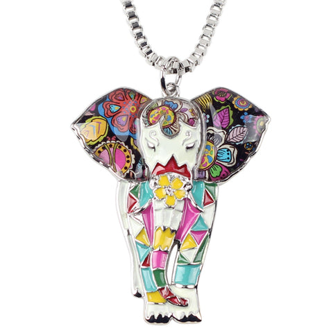 Multicolor Big Elephant Necklace