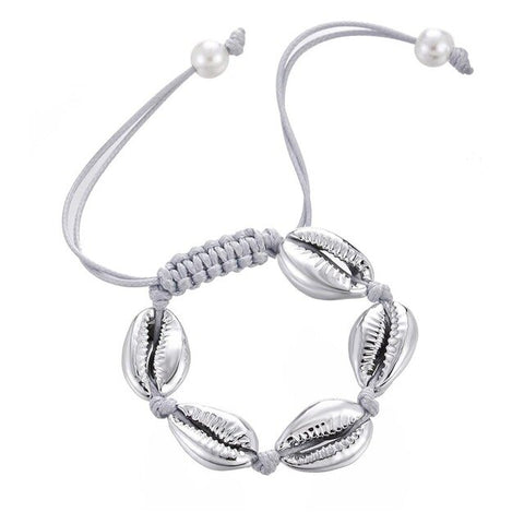Silver rope shell Necklace