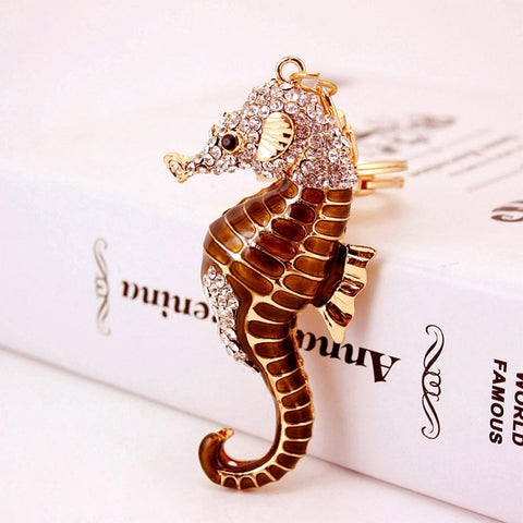 Crystal Seahorse Keychain