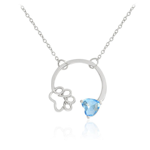 Paw Birthstone Necklace
