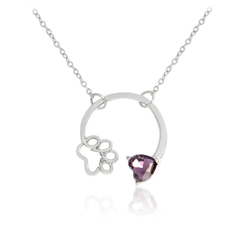 Paw Birthstone Necklace