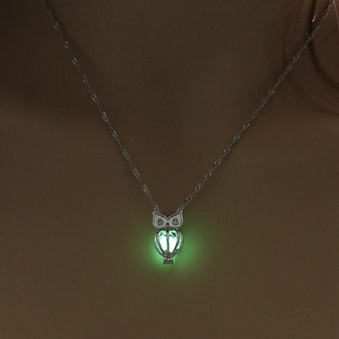 Owl Glow in the Dark Necklace