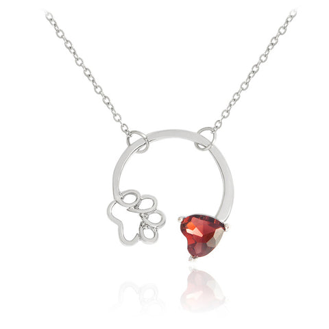 Paw Birthstone Necklace