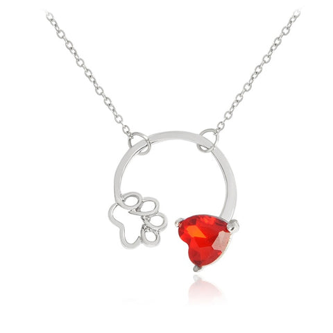 Paw Birthstone Necklace